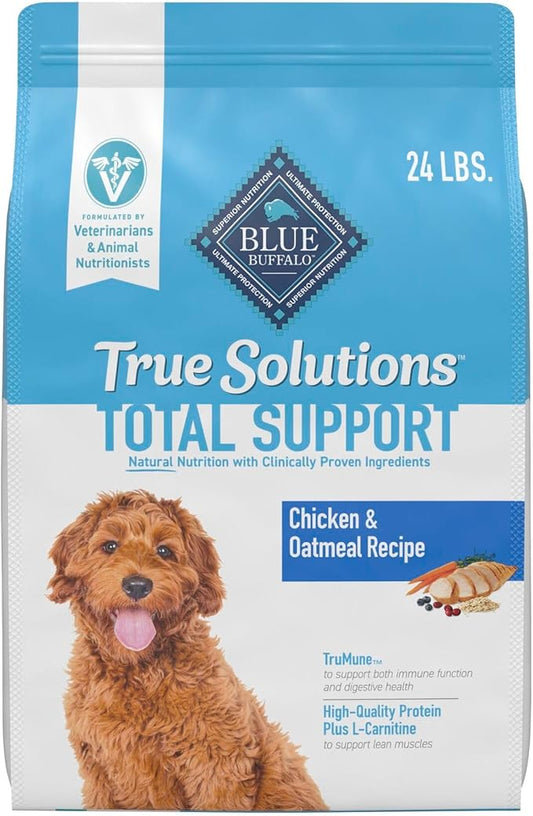 Blue Buffalo True Solutions Total Support Natural Dry Dog Food for Adult Dogs, Chicken, 24-lb. Bag