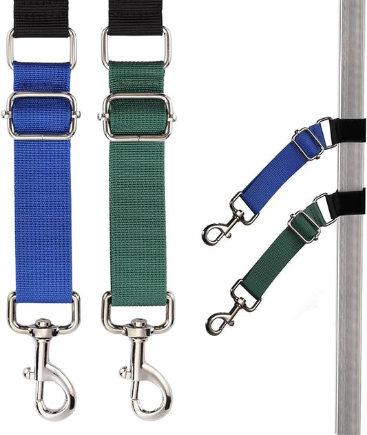Pet Dog Grooming Table Arm Accessories Dog Grooming Loops for Table Arm Extender Adjustable Extension Loop Bathing Restraint Leash for Small & Medium Dogs (Blue & Green)