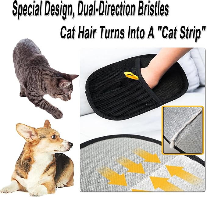 2025 Upgraded Pet Hair Removal Glove for Cats & Dogs - Efficient Grooming & De-Shedding Tool, Reusable Hair Remover for Easy Cleaning（1PCS）