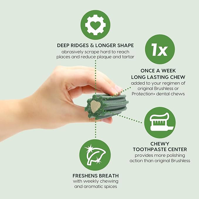 ARK NATURALS Extreme Clean Brushless Toothpaste for Small Breeds, 12 oz Bag, Long-Lasting Dog Dental Chew with Toothpaste Center, Freshens Breath, Reduces Plaque & Tartar (Pack of 6)