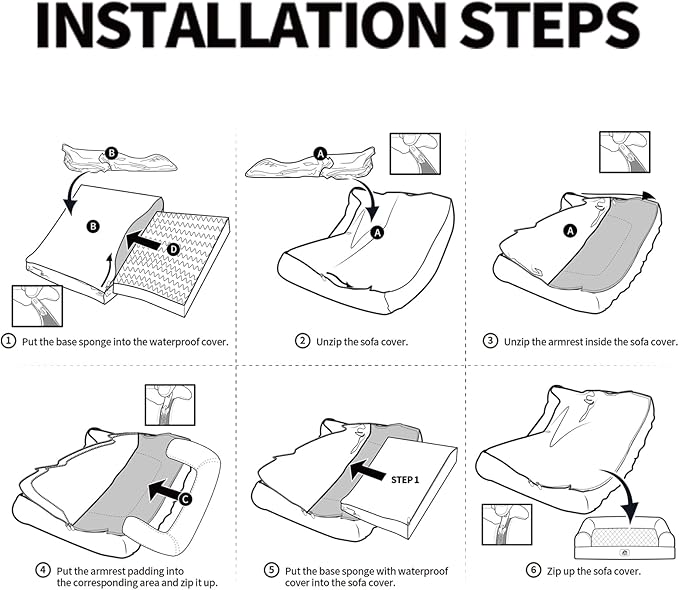 Hollypet Orthopedic Dog Bed for Medium Dogs, Supportive Foam Pet Couch with Removable Washable Cover and Non-Slip Bottom, Waterproof Lining Dog Sofa Bed, Gray, M (28 * 22.5 * 7.5)