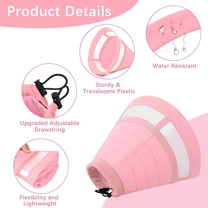 ASENKU Dog Cone Collar, Soft Adjustable Cone for Dogs to Stop Licking, Lightweight Recovery Dog Cone After Surgery, Pet E-Collar for Small, Medium & Large Dogs (Pink, XL)