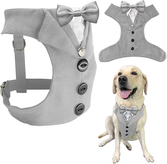 AVERYDAY Dog Tuxedo for Wedding Outfit, Dog Suit and Tie Costumes for Birthday, Halloween, Cosplay, Christmas Party, Pet Formal Wear with Bowtie, Tux for Medium Large Dogs, Bulldog, Labrador, Husky