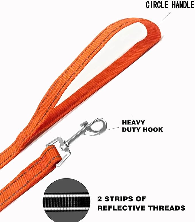 Nylon Training Dog Leash for Small Medium Dogs, 15ft 20ft 30ft 50ft 100ft Reflective Long Leash Dog/Puppy Lead for Obedience Recall Training, Camping