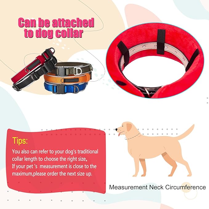 Inflatable Dog Cone Collar with Enhanced Anti-Licking, Soft Neck Donut for Dogs Cats, Recovery Pet Cone Collar After Surgery for Large Medium Small Dogs… (Watermelon, Medium)