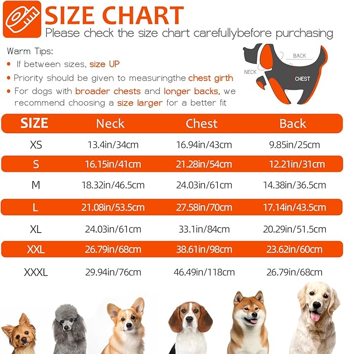 Dog Winter Coat with Harness, Dog Jacket, Pet Clothes with Zipper on Back, Waterproof Windproof Warm Vest, Reflective Cold Weather Coats, for Small Medium Large Dogs, Thick, Orange, XL