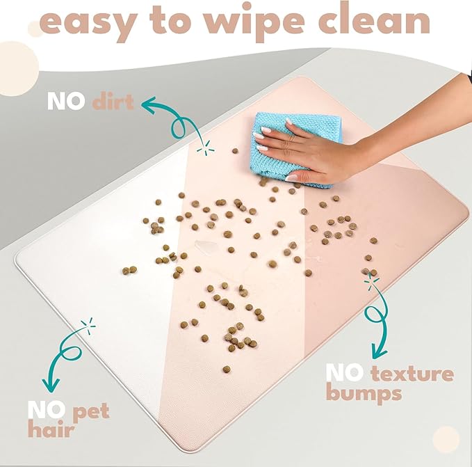 NALALAS Dog Mat for Food and Water, Cat Feeding Mat | Waterproof Dog Bowl Mat | Non-Slip Pet Food Mat for Floors | Pet Mats for Food and Water | Easy to Clean