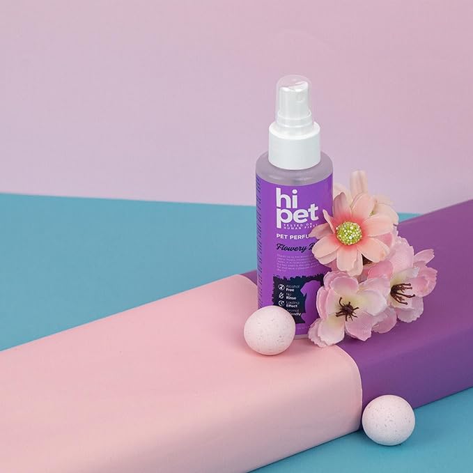 Hi Pet Flowery Base Pet Perfume, Cat & Dog Perfume Spray Long Lasting, Cat and Dog Cologne to Soften, Shine, Refresh the Coat, 4.06 Fl Oz (Pack of 3)
