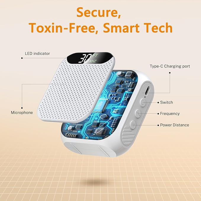 Anti Barking Devices - 30FT Effective Range, 3 Adjustable Modes, 2025 Upgrated Rechargeable Ultrasonic Dog Bark Deterrent - Suitable for All Large & Small Dogs