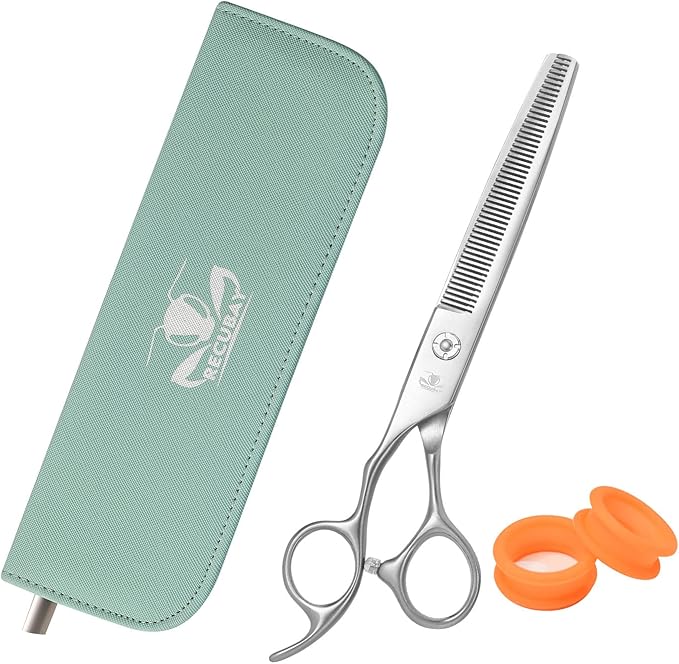 Left Handed Matte Deluxe Dog Grooming Scissors Great Grooming Shears for All Breeds,Design For Professional Groomer. (50T Thinner Lefty)