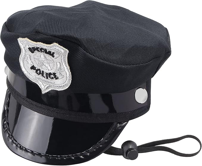 Yewong 2-Piece Pet Police Costume Accessory Set - Dog & Cat Police Hat with Necktie & Dress Up Kit for Halloween & Christmas Cosplay