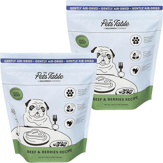 The Pets Table Beef & Berries Grain-Free Air-Dried Dog Food, 48 Oz. Bag (Pack of 2)