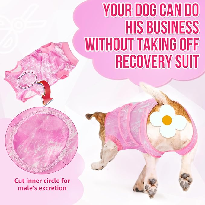 Lukovee Recovery Suit for Dogs, Zipper On Recovery Suit for Female Male Dog, Onesie Abdominal Wounds Cone E-Collar Alternative Prevent Licking Spay Recovery Suit (XXL,TPI)