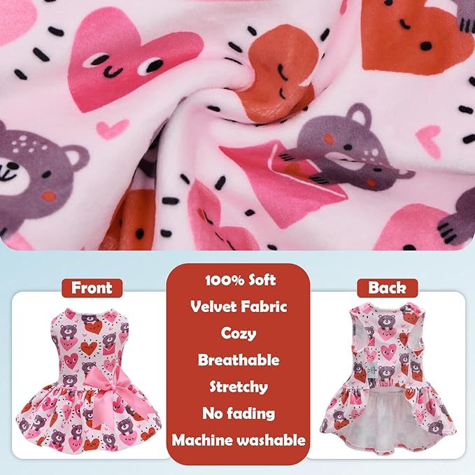 CuteBone Velvet Dog Dresses for Small Dogs, Stylish & Soft Fabric, Comfortable Fit for Everyday Wear, Perfect for Special Occasions NCVA03XS