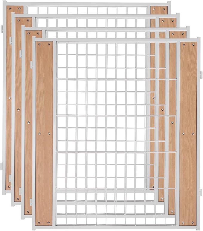 Heavy Duty Dog Playpen 32 Inch Height - Indoor Outdoor Pet Fence Enclosure for Medium and Small Dogs - Foldable Puppy Exercise Pen for Indoor and RV Camping or Yard (4 Panels, 32" H (White))