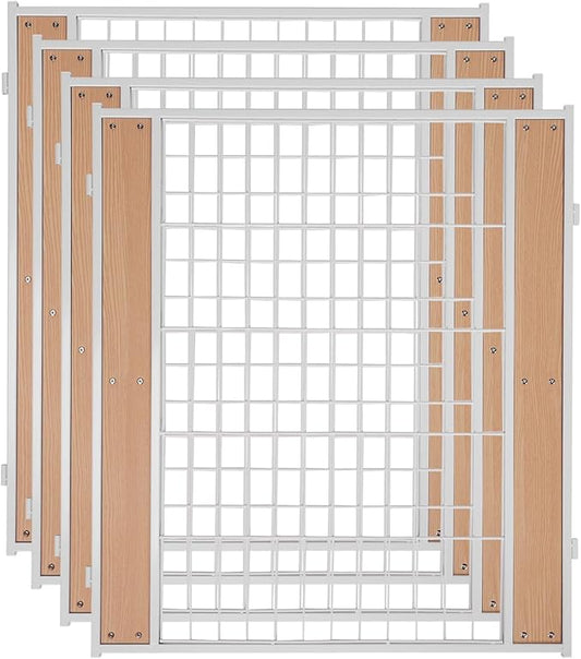 Heavy Duty Dog Playpen 32 Inch Height - Indoor Outdoor Pet Fence Enclosure for Medium and Small Dogs - Foldable Puppy Exercise Pen for Indoor and RV Camping or Yard (4 Panels, 32" H (White))