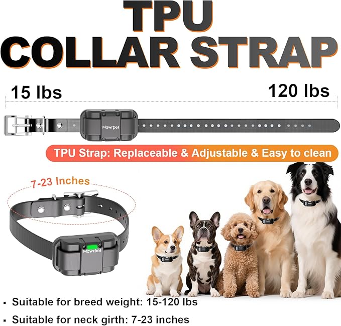 Dog Shock Collar 2 Dogs (15-120lb), 5200FT Range, IPX7 Waterproof, 4 Training Modes, Orange/Black