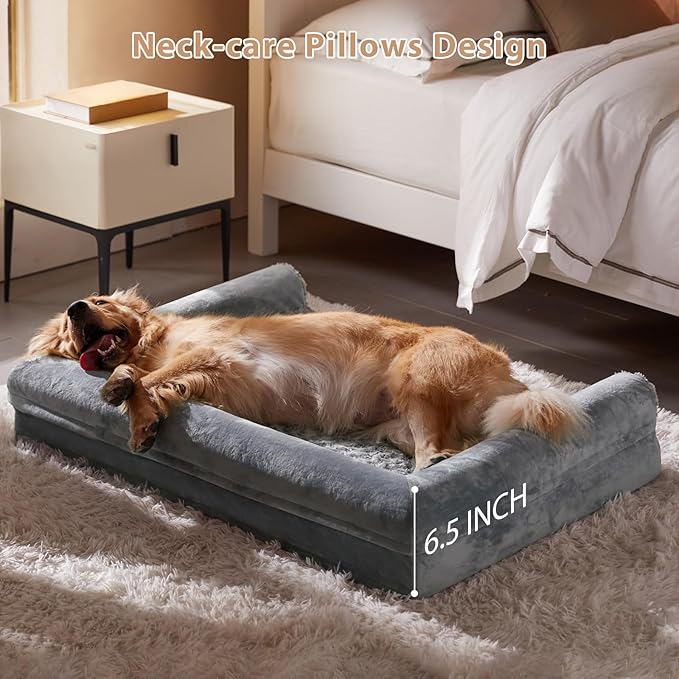 BFPETHOME Dog Beds for Large Dogs, Orthopedic Dog Bed for Medium Large Dogs,Big Waterproof Couch Pet Bed with Removable Washable Cover