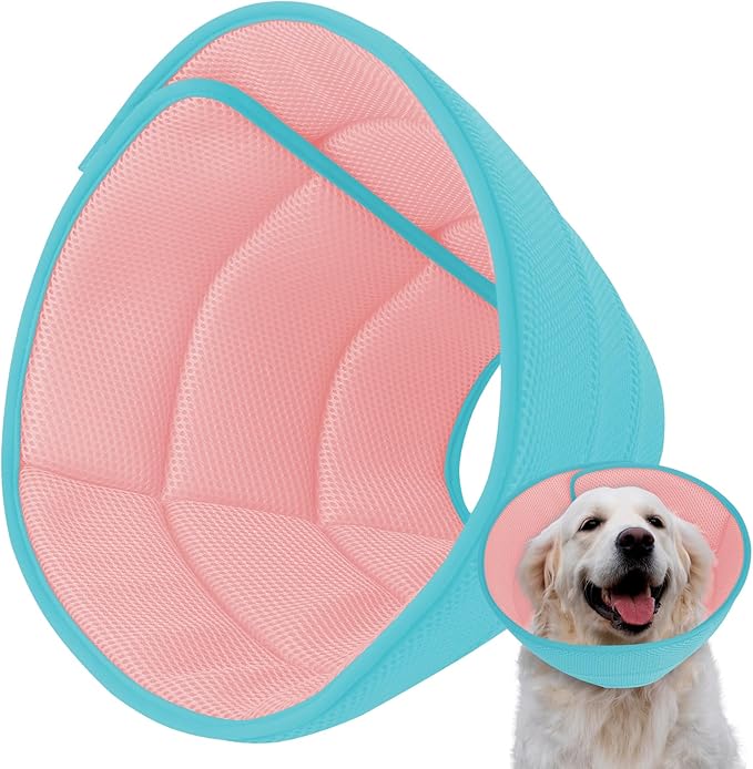 Soft Dog Cone Collar After Surgery Alternative for Dogs to Stop Licking, Comfy Collars for Large/Medium/Small Pet, Adjustable Elizabethan Neuter Recovery E Cones of Shame Neck & Head Ecollars