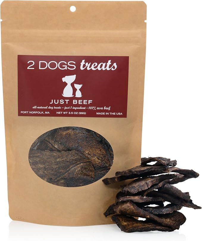 Just Beef Treats Dog Jerky | 100% USA-Sourced, Single-Ingredient, Great for Sensitive Stomachs, Human-Grade USDA Beef, Grain-Free, Allergy-Friendly, High Value for Training, Small Batch