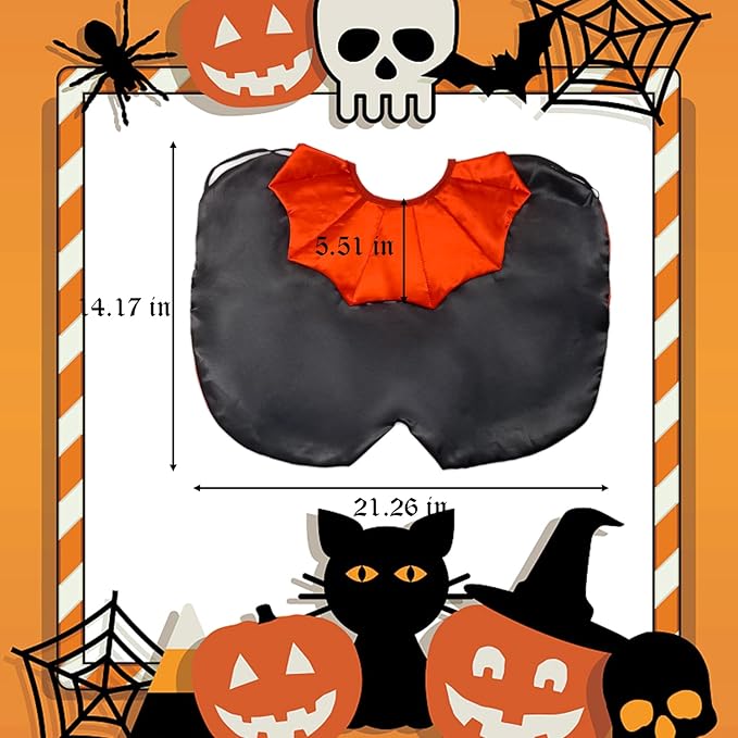Halloween Dog Cat Vampire Cloak Costume Stand-Collar Design, Pet Cape Cosplay Apparel Holiday Party Dress Up Decoration, Halloween Costumes Cape Pet