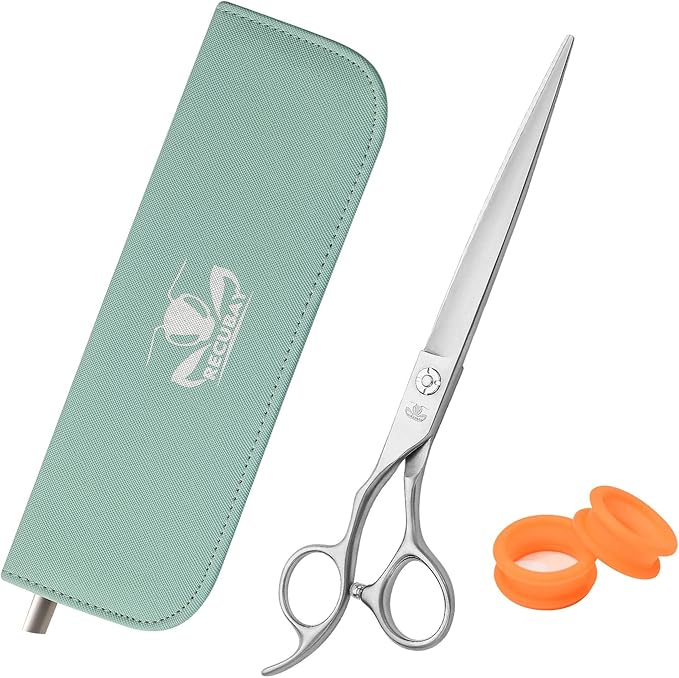 Left Handed Matte Deluxe Dog Grooming Scissors Great Grooming Shears for All Breeds,Design For Professional Groomer. (7.5" Straight Lefty)