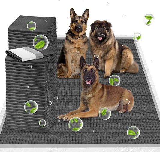 ELEGX Extra Large 54"x37" 40 Pcs Odor-Control Super Absorbency Charcoal Pee Pads for Dogs - Leak-Proof Disposable Potty Pads for Dogs and Cats