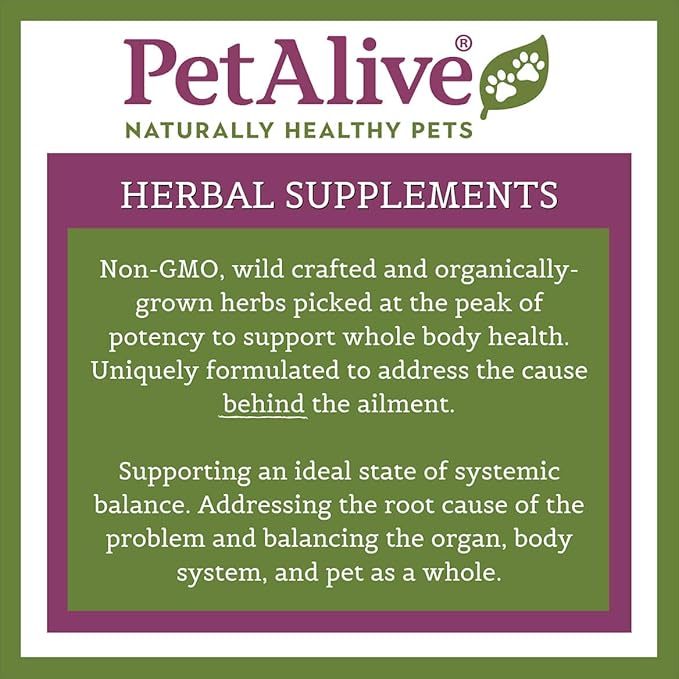 Pet Alive Kidney Support - All Natural Herbal Supplement Promotes Healthy Kidney and Urinary Functioning in Cats and Dogs - 59 mL