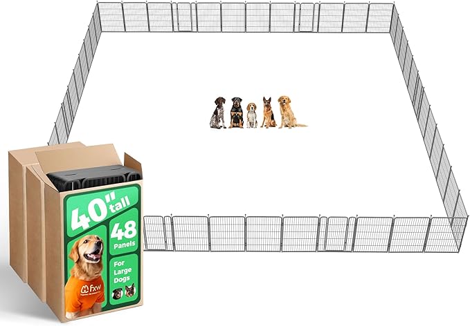 FXW Aster Dog Playpen Designed for Yard, 40inch 48 Panels
