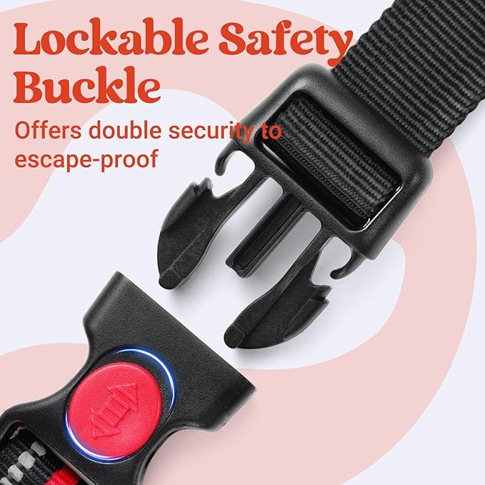 rabbitgoo Dog Harness Small Sized Dog, No Pull Pet Harness with Soft Padded Handle, Adjustable Reflective Vest with 3 Buckles, Easy Walking Harness with 2 Leash Clips, Red, S