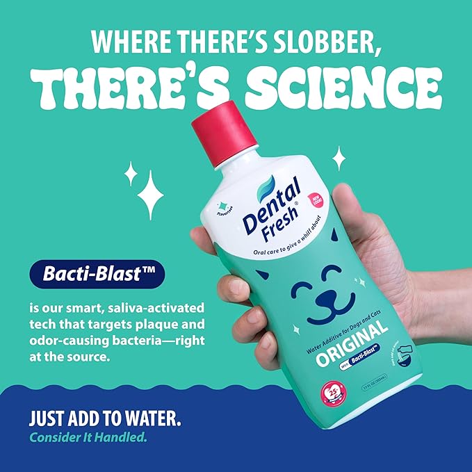 Dental Fresh Water Additive for Dogs and Cats, Clean Teeth and Fresh Breath, Daily Pet Oral Care, Flavorless, 8 fl oz