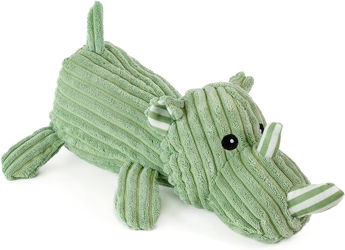 Giftable World Dog, Safari and Bug Pet Plush Toy with Squeaker (Lying Rhino, Hippo, Elephant)