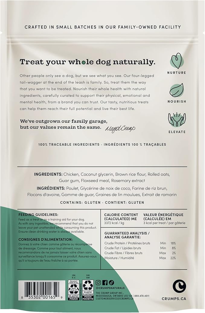 Crumps' Naturals Semi Moist Chicken Mini Trainers 10.6oz /3000g, Brown (MT-C-250)