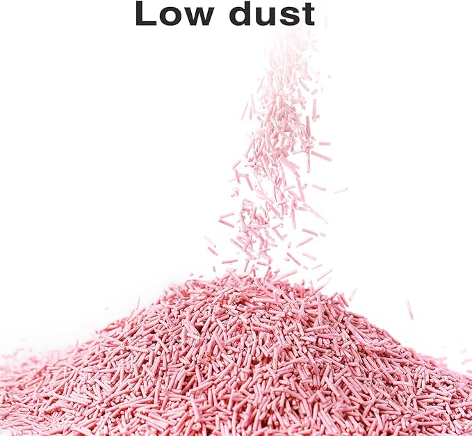 Cat Litter 24LB/4 Packs Dust-Free Clumping Tofu Cat Litter Quickly Absorb Odors Toilet Can Flush Into The Toilet Pure Natural tofu cat Litter (Peach)