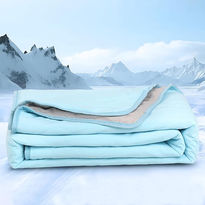 Cooling Blanket for Dogs - Q-MAX>0.4 Waterproof Pet Throw Blanket Bed Cover, Non-Slip Dog Blankets for Couch Protector, Washable Furniture Cover for Summer, Blue,30x40