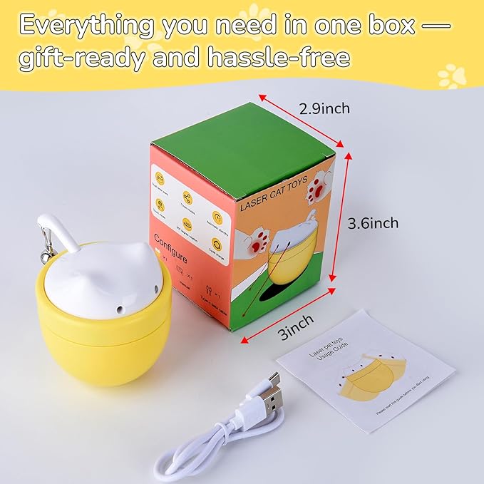 Cat Laser Toy Automatic with Dual Beams, Quiet 35–38dB Rotation, Wobble Base & 3 Modes – Automatic Laser Cat Toy for Indoor Cats and Kittens, Fun Interactive Play