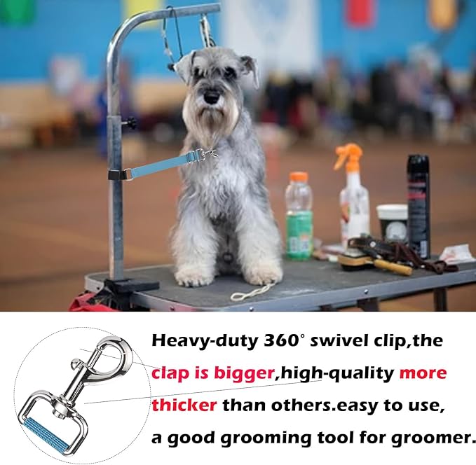 Pet Dog Grooming Table Arm Accessories Dog Grooming Loops for Table Arm Extender Adjustable Extension Loop Bathing Restraint Leash for Small & Medium Dogs(Olive Green & Light Blue)