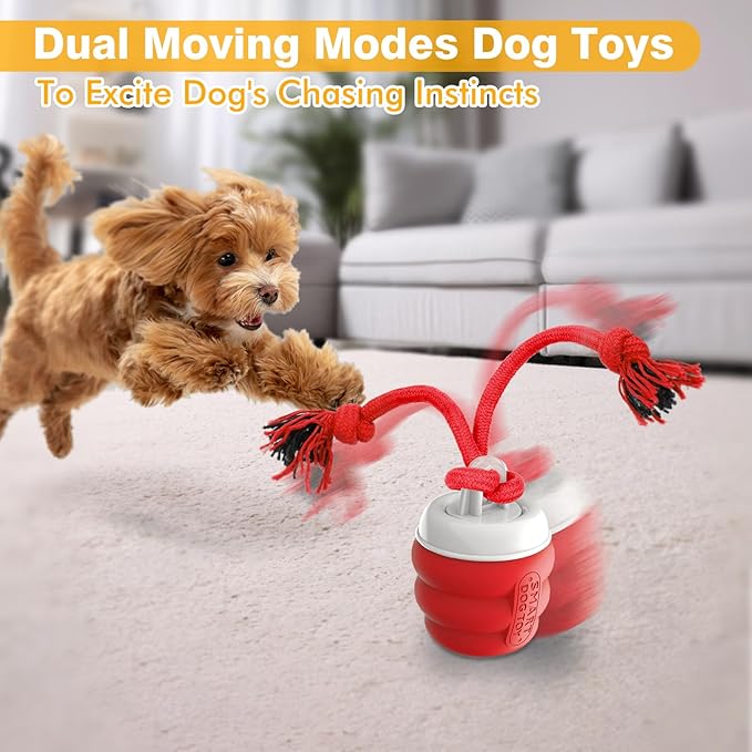Interactive Dog Toys for Boredom- Rechargeable Electric Dog Balls, Dog Toys to Keep Them Busy, Automatic Moving Dog Products, Interactive Puppy Dog Toys Ball (Crimson)