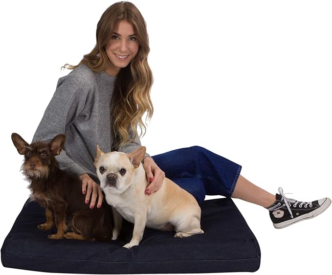 Pet Support Systems Orthopedic Dog Bed - Gel Memory Foam Pet Bed, Luxury Washable Dog Bed for Sleeping and Support (Removable Cover, Medium Blue Dog Bed)
