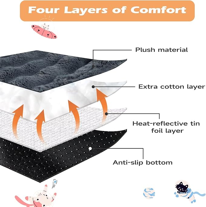 Paw Legend Covered Cat Bed Cave Sleeping Bag for Indoor Cats Hideaway Self-Warming Cozy Pet Nest Mat Winter Snuggle Sack Burrow Bed 21.9" x 23.6"