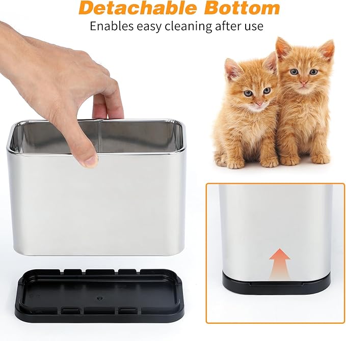 Heavy-Duty Cat Litter Scoop with Holder, Metal Cat Scooper Holder Trash Container, Aluminum Kitty Poop Sifting Shovel Captures All Clumps, Speed Sifter Litter Box Scooper with Cats Caddy