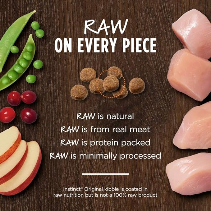 Instinct Original Dry Cat Food, Raw Coated Kibble, High Protein, Grain Free Recipe - Real Chicken, 5 lb. Bag