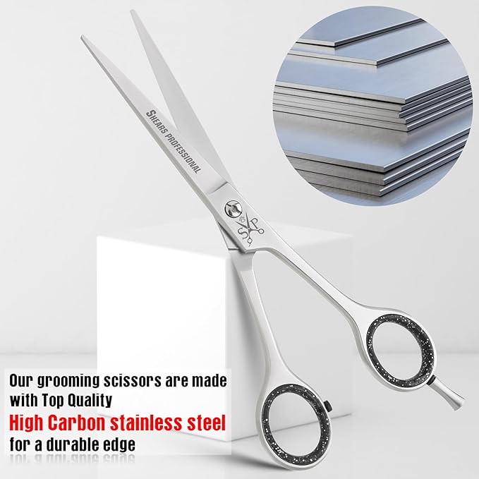 Shears ProfessionalHair Cutting Scissors, All Purpose 6.5 Inch Stainless Steel, Sharp Edge Blades, Dog Grooming Scissors, Professional Barber Scissor for Haircut Styles Straight for Men, Women and Dog