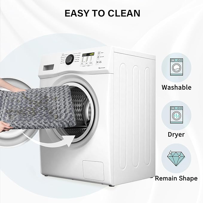 WESTERN HOME Dog Bed for Crate, High Resilience Foam Dog Crate Mat Kennel Pad with Soft Wavy Plush Comfortable Anti-Slip Washable Bed for Large Medium Small Dogs & Cats