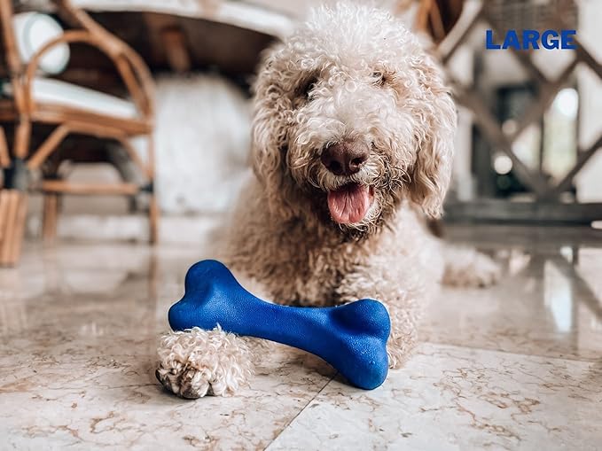 Tuff Pupper SuperChewy Tough Dog Bone Toy | Lifetime Replacement | Strong Natural Rubber | Great Dog Fetch Toy | Chew Toys for Dogs | Ultra Durable Chew Toys for Moderate Chewers | Large Breed Tested