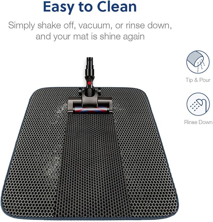 WePet Cat Litter Mat, Kitty Litter Trapping Mat, Honeycomb Double Layer Mats, No Phthalate, Urine Waterproof, Easy Clean, Scatter Control, Catcher Litter Tray Box Rug Carpet