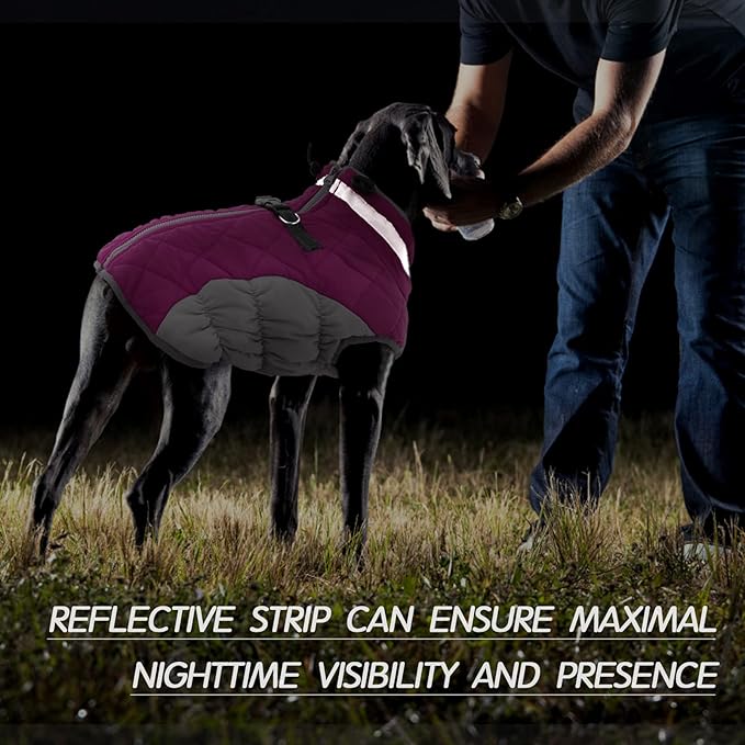 FUAMEY Dog Coat, Medium, Pink, Faux Fur - Waterproof, Windproof, Reflective Cold Weather Coat with Built-in Harness, Fits Dogs 11 lbs and Up