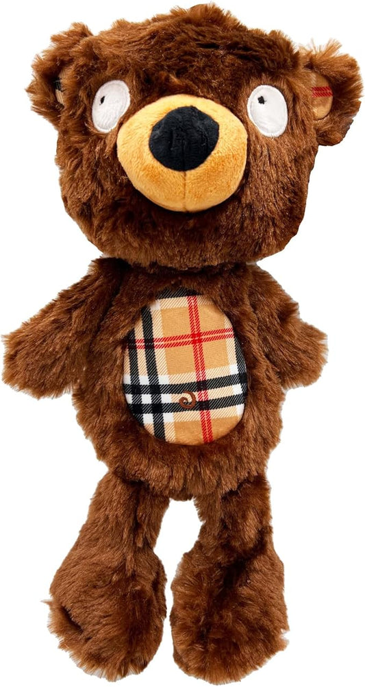 Huxley & Kent Slappies for Dogs | Beary Styles (Large) | Squeak & Shake Dog Toy | No Stuff Squeaky Toy, TPR Ball in Head | Simulates Hunting Nature for Dogs