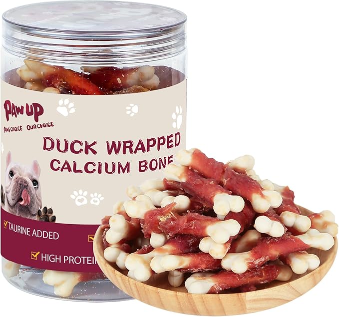 Duck Dog Treats, Calcium Bones Chews, Rawhide Free, Natural Snacks for Samll Dog w/Taurine,12.5 oz