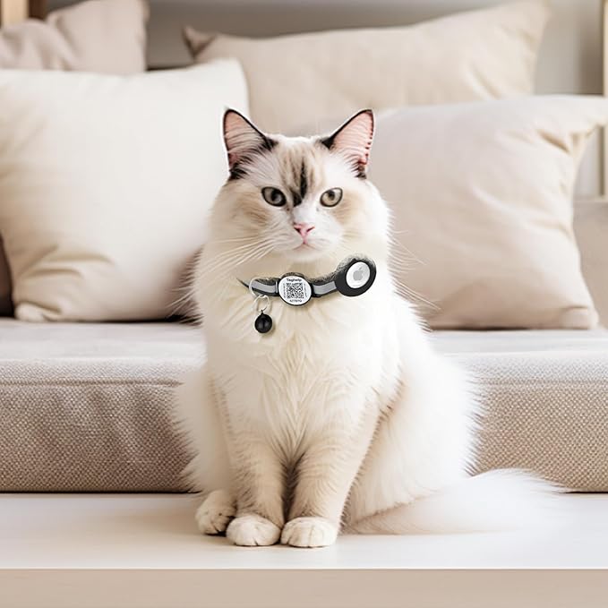 6 Pack QR Code Cat Collar - Breakaway Reflective Collars with Bell & Online ID Profile, Double Protection Set for Multiple Cats, Mixed Colors